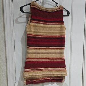Lauren RL blend Of Linen Striped  Sleeveless Knit Top Size PS.